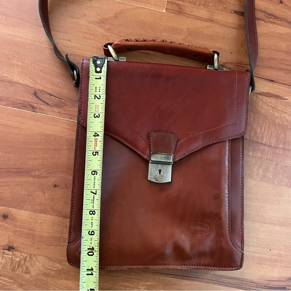 Small Leather Briefcase: Leather Men's Handbag & Brown Shoulder Bag